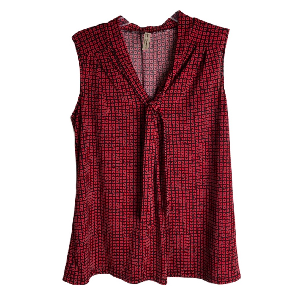 PERSEPTION CONCEPT Career Red & Black Print Top